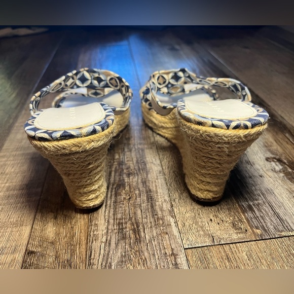 Celine Mystique Leather Printed Y2K Espadrilles Wedge Women’s Size US 10 - Picture 7 of 8